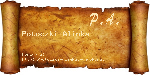 Potoczki Alinka névjegykártya